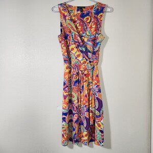 Lauren Ralph Lauren Sleeveless Faux Wrap Dress Size S/P